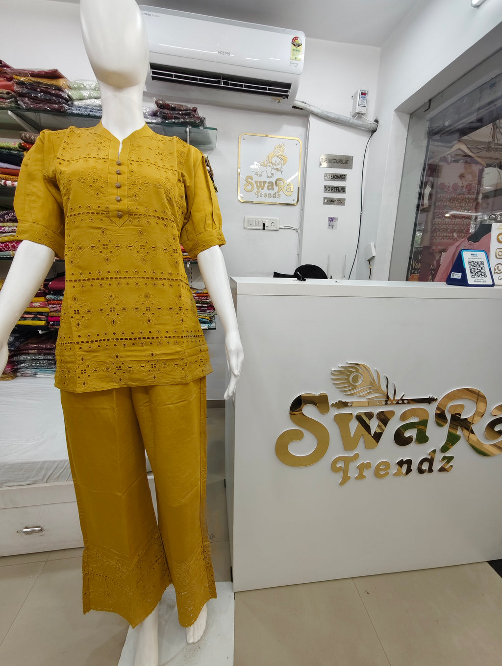 Pure Modal Scalloped co-ord Set – Mustard Yellow