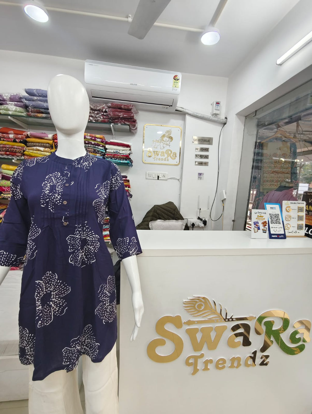 Purple Printed Viscose Cotton Top