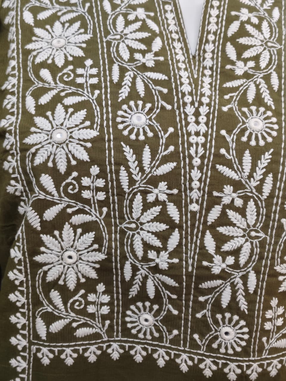 Olive Green Embroidered Kurta Set with Elegant Dupatta
