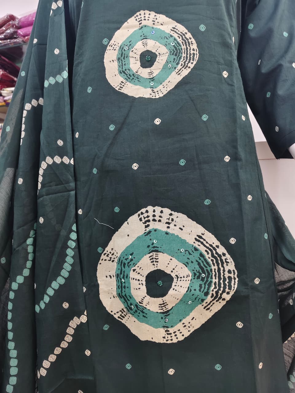 Emerald Green Printed Kurta Set with Dupatta