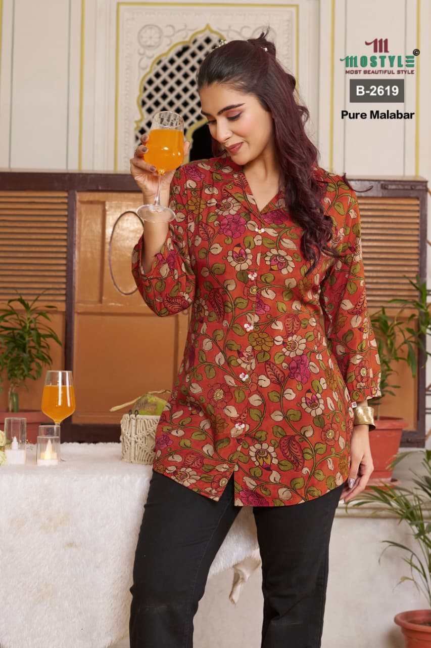 Pure Malabar Floral Printed Straight Top