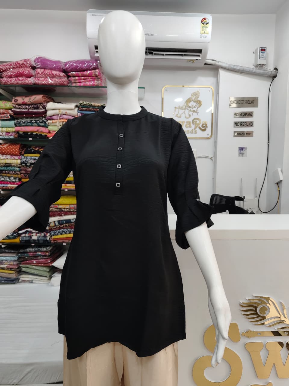 Premium Imported Black Straight Short Top