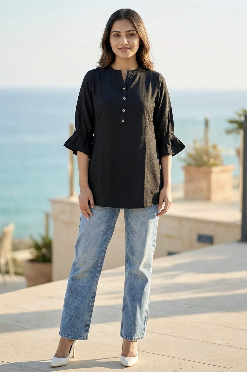 Premium Imported Black Straight Short Top