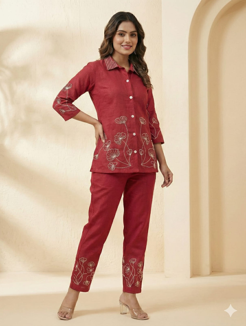Rani Embroidered Kurti Pant Co-Ord Set