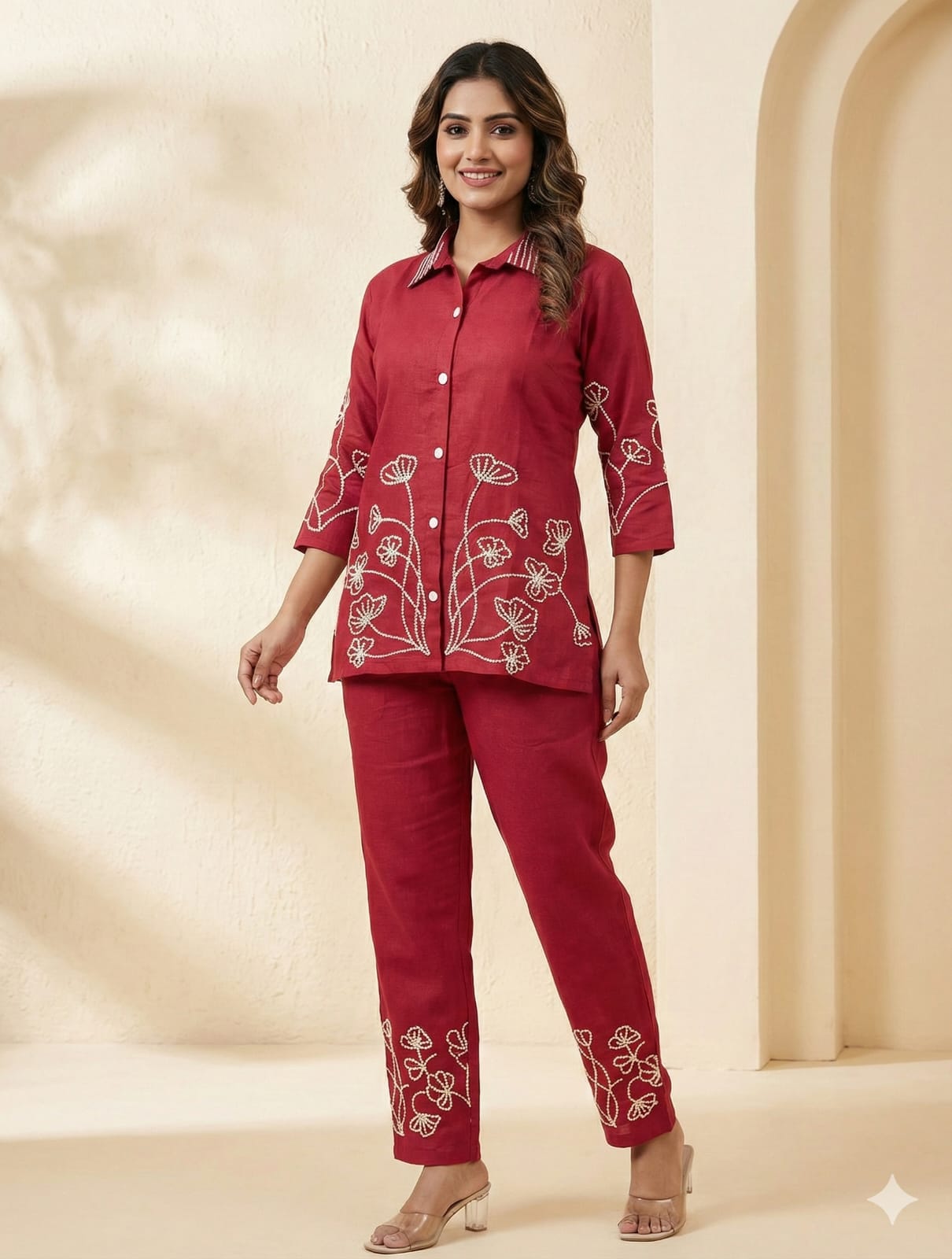 Rani Embroidered Kurti Pant Co-Ord Set