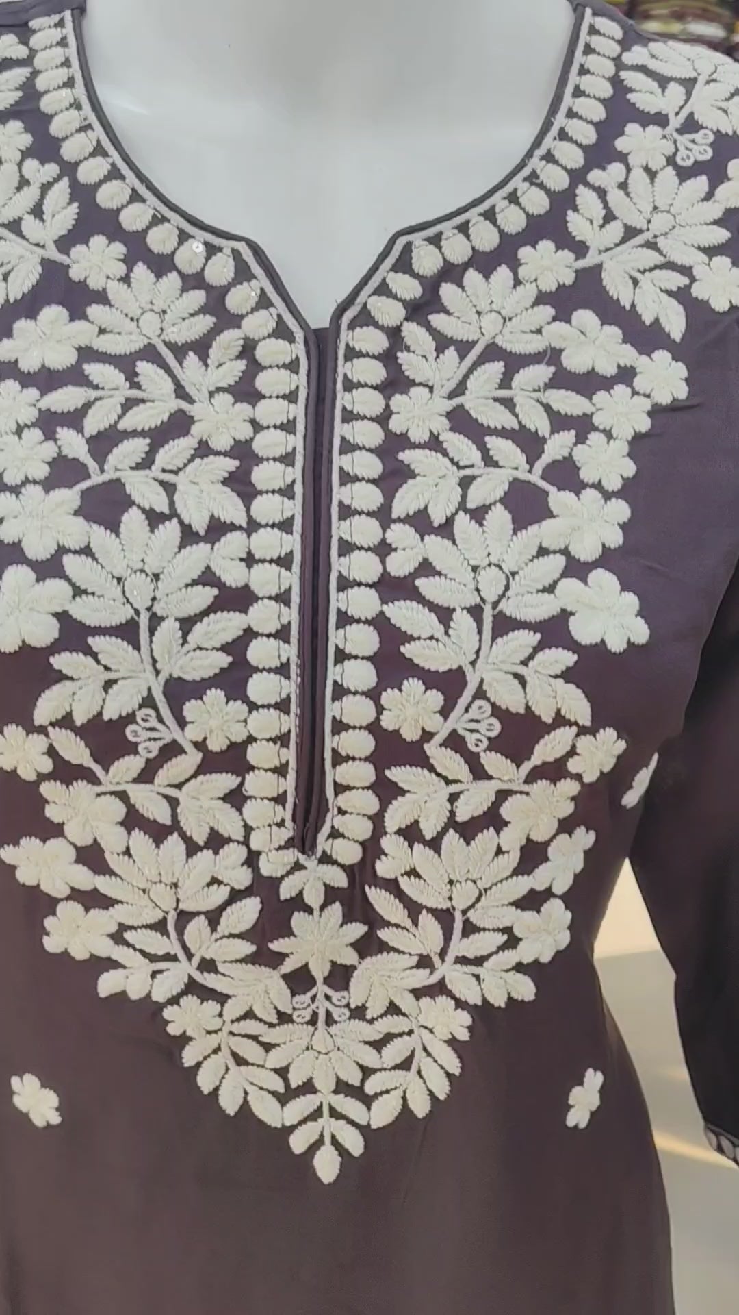 Royal Plum/ Falsa Color Embroidered Kurta Pant Set