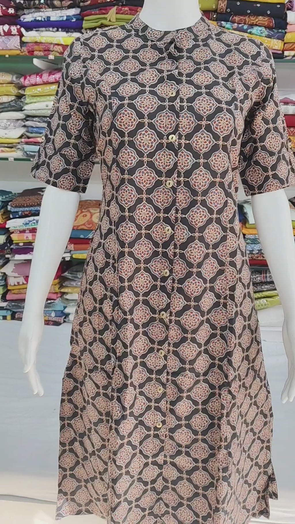 Elegant Printed Cotton 2-Piece Kurti Pant Set for Women