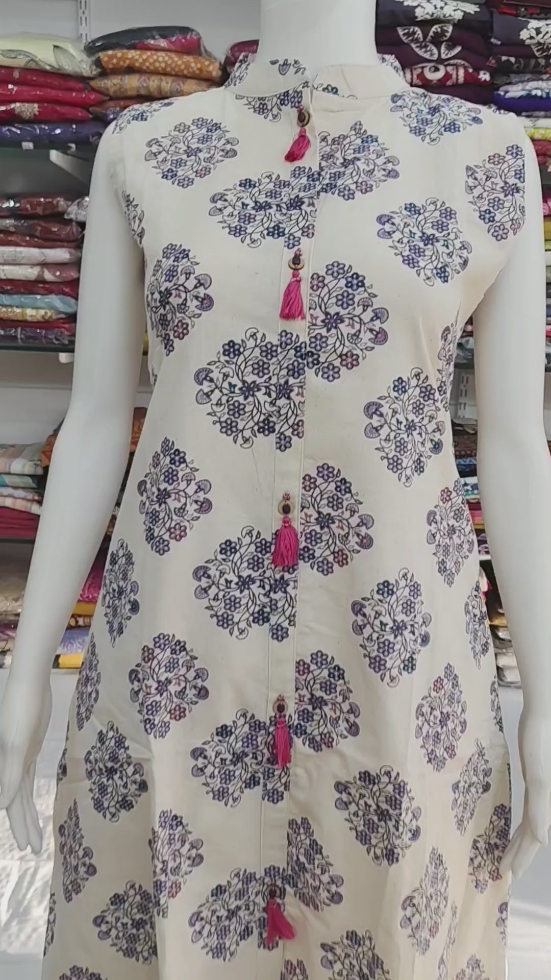 Elegant Cotton Flex Printed Kurti with Palazzo Set (2-Piece | Sleeves Attached Inside)