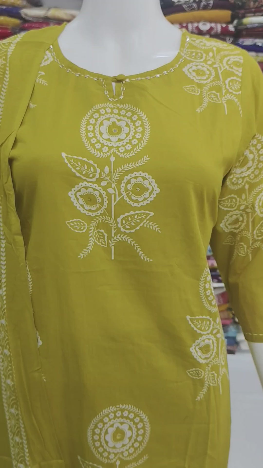 Mustard Yellow Floral Printed Kurta Set with Dupatta | 3 Piece Ethnic Suit Set
