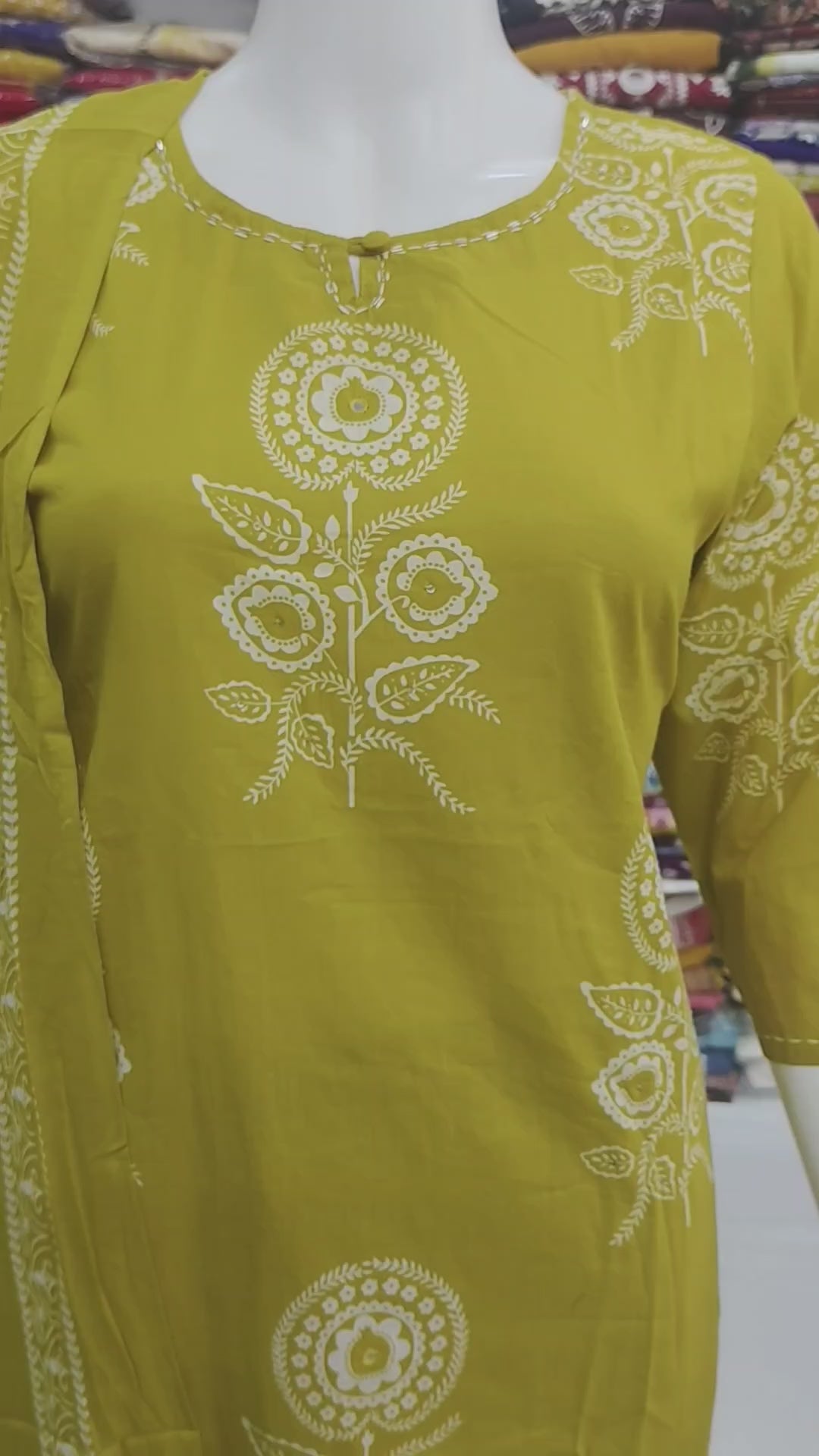 Mustard Yellow Floral Printed Kurta Set with Dupatta | 3 Piece Ethnic Suit Set