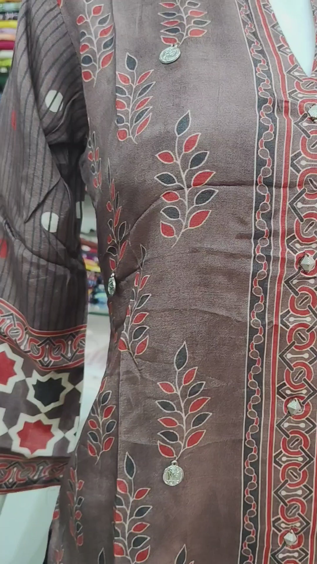 Classic Silk Printed Short Kurti Top for Women | Elegant Ethnic Casual Wear