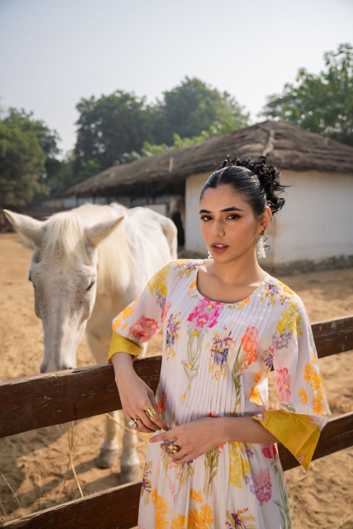 Pastel Bloom Mul Cotton Kurta Set with Lining – Floral Printed Summer Co-ord