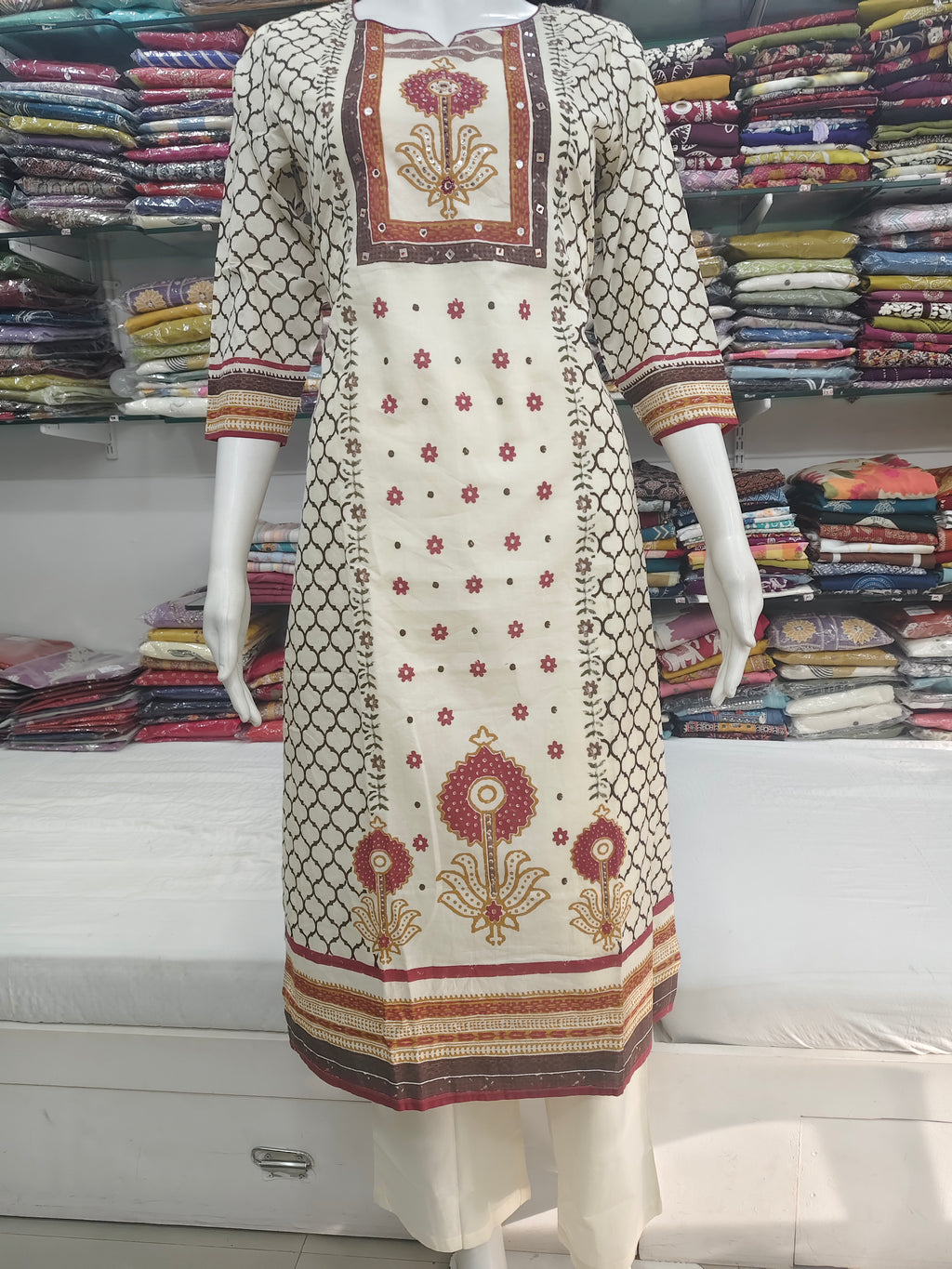 Women’s Pure Cotton Printed 3 Piece Suit Set with Dupatta | Ethnic Straight Kurta Pant Set
