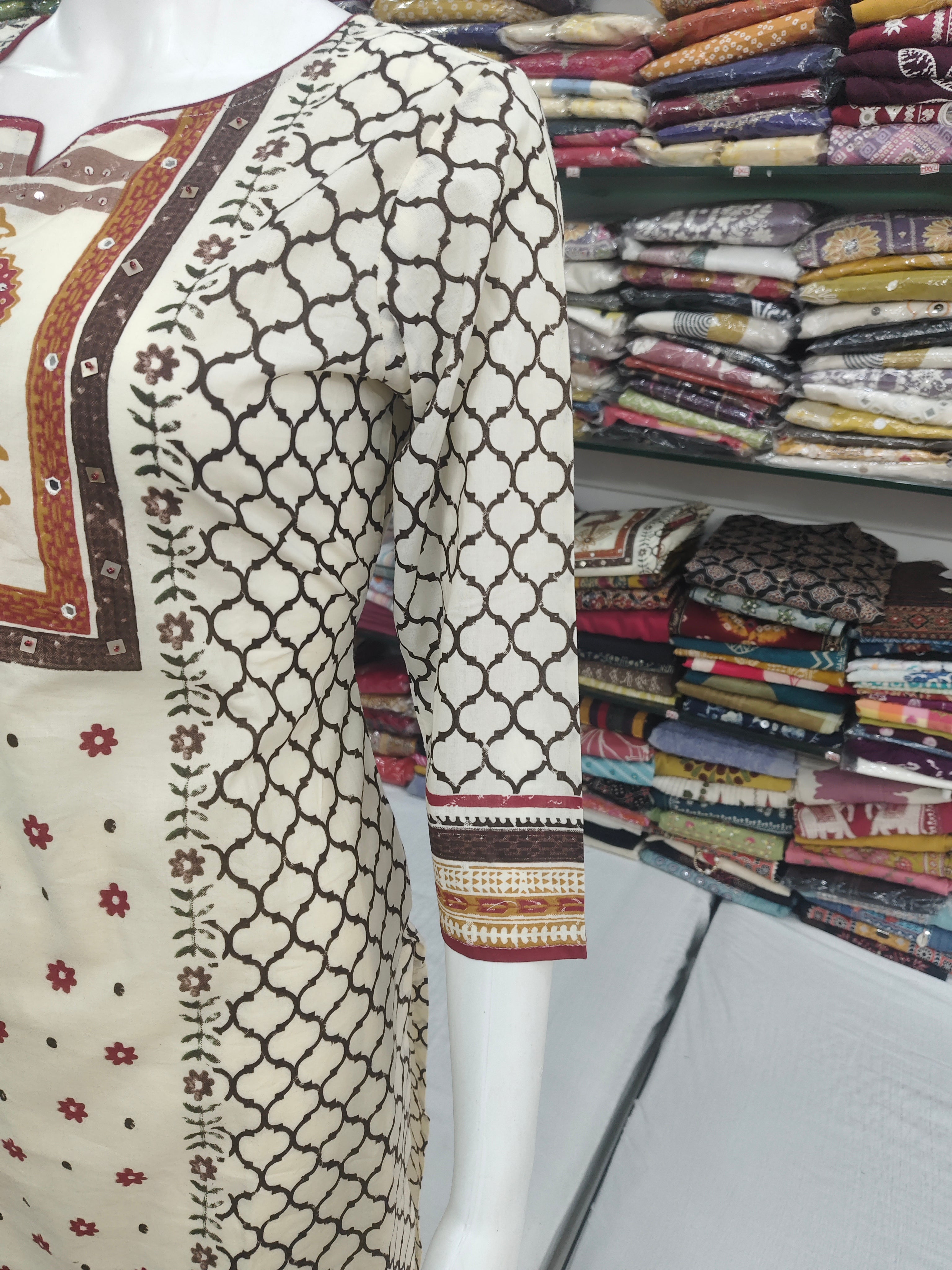 Women’s Pure Cotton Printed 3 Piece Suit Set with Dupatta | Ethnic Straight Kurta Pant Set