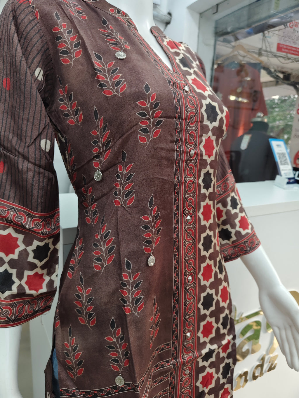 Classic Silk Printed Short Kurti Top for Women | Elegant Ethnic Casual Wear