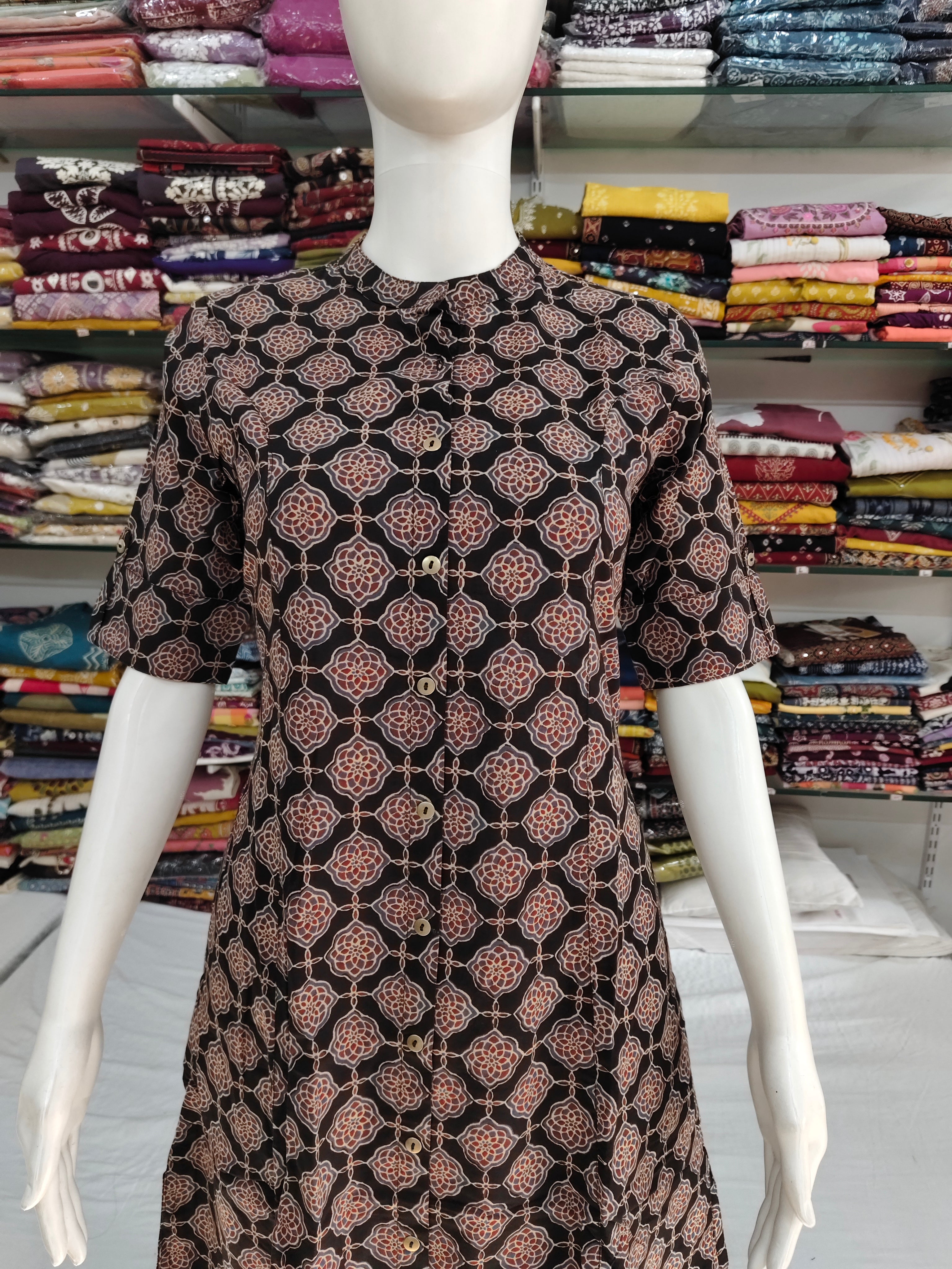 Elegant Printed Cotton 2-Piece Kurti Pant Set for Women