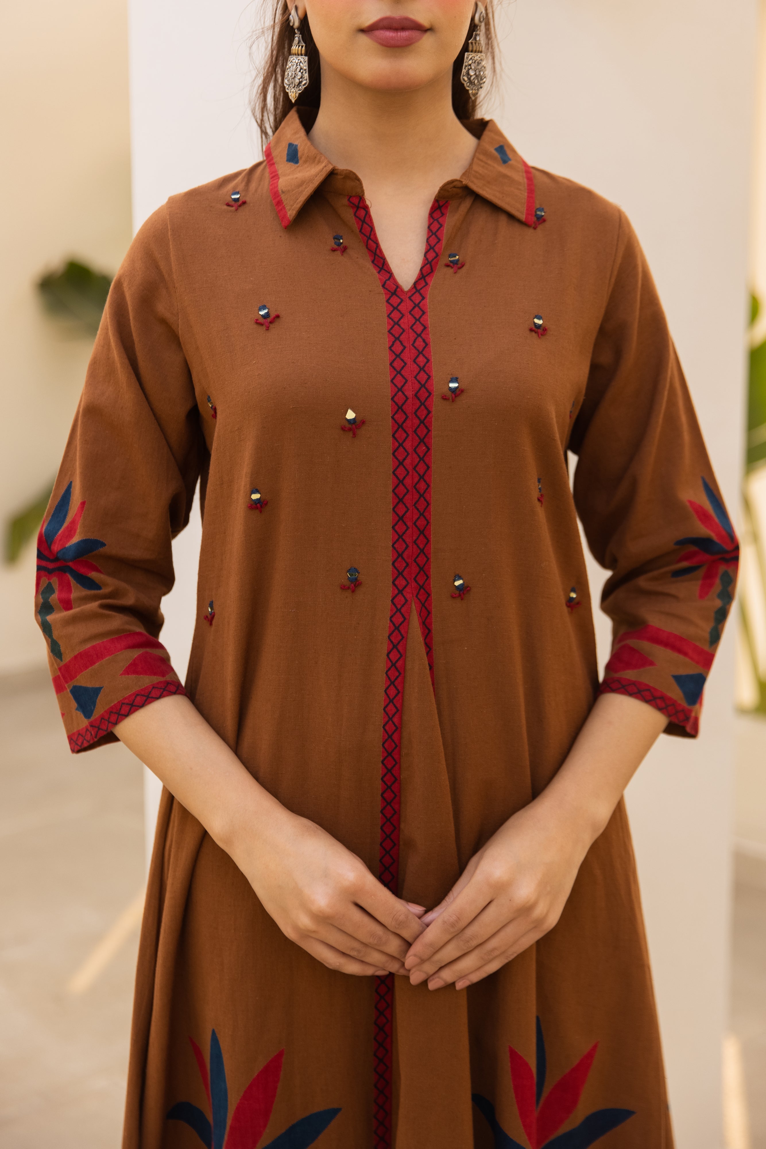 Soft Cotton flex Printed Brown 2-Piece Set