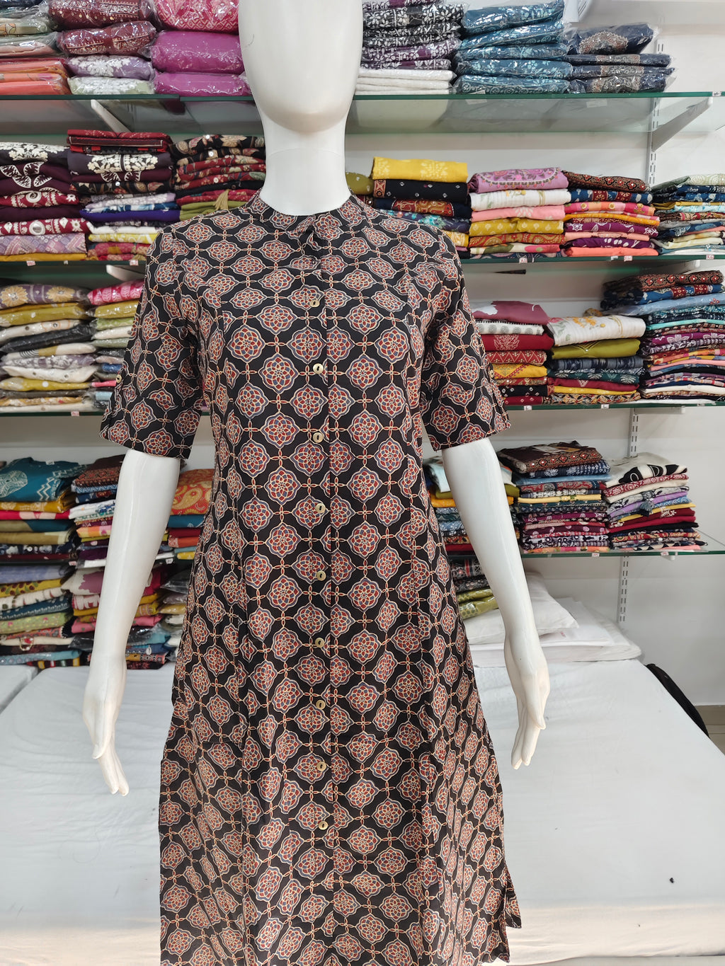 Elegant Printed Cotton 2-Piece Kurti Pant Set for Women