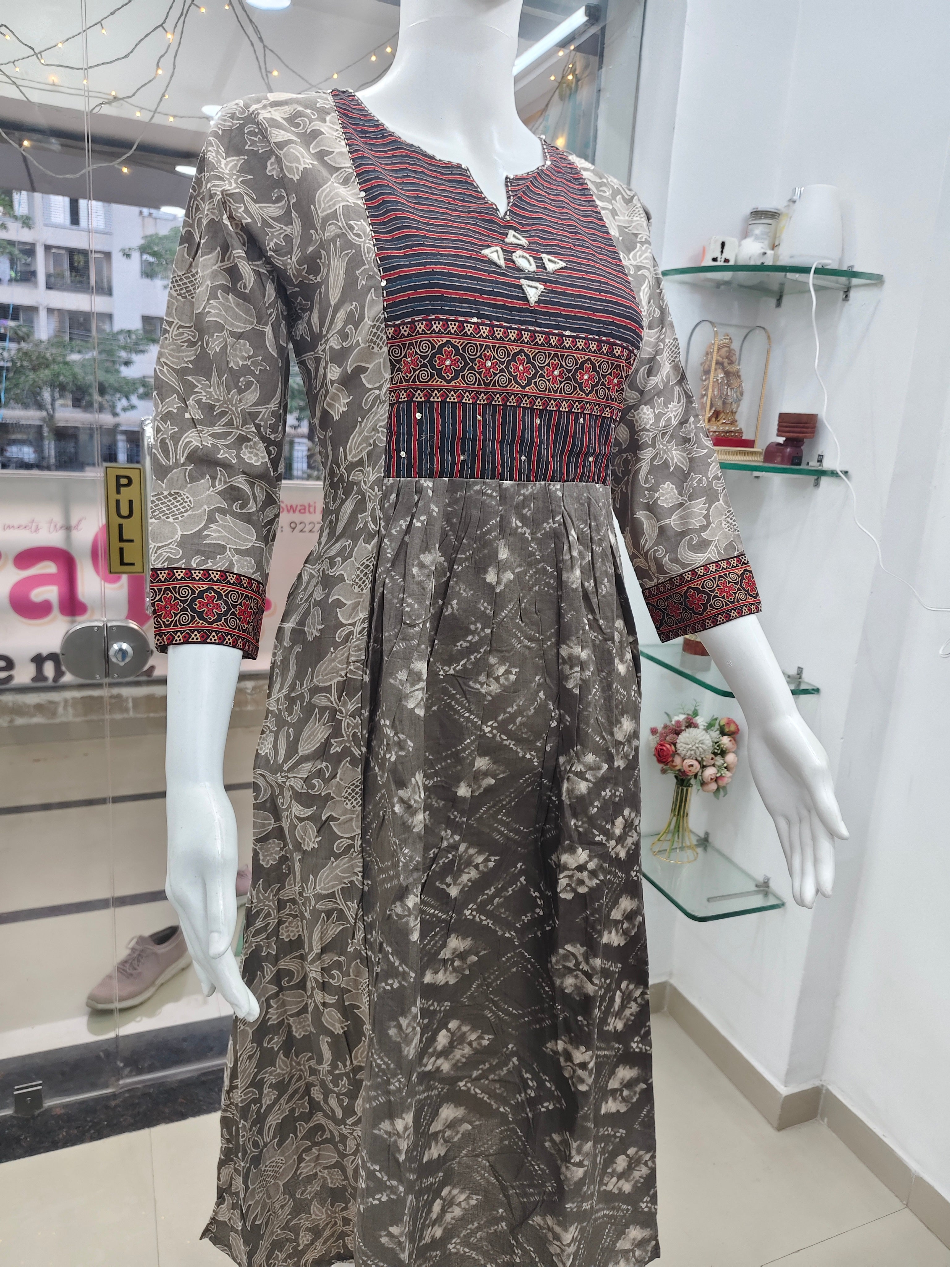 Elegant Printed Cotton 2 Piece Kurti Set for Women