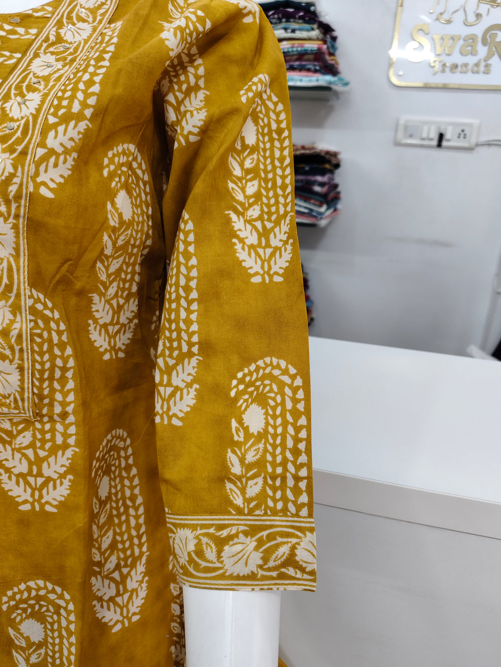 Mustard Yellow Pure Cotton Printed Kurta Pant Dupatta Set for Women | Ethnic 3 Piece Suit