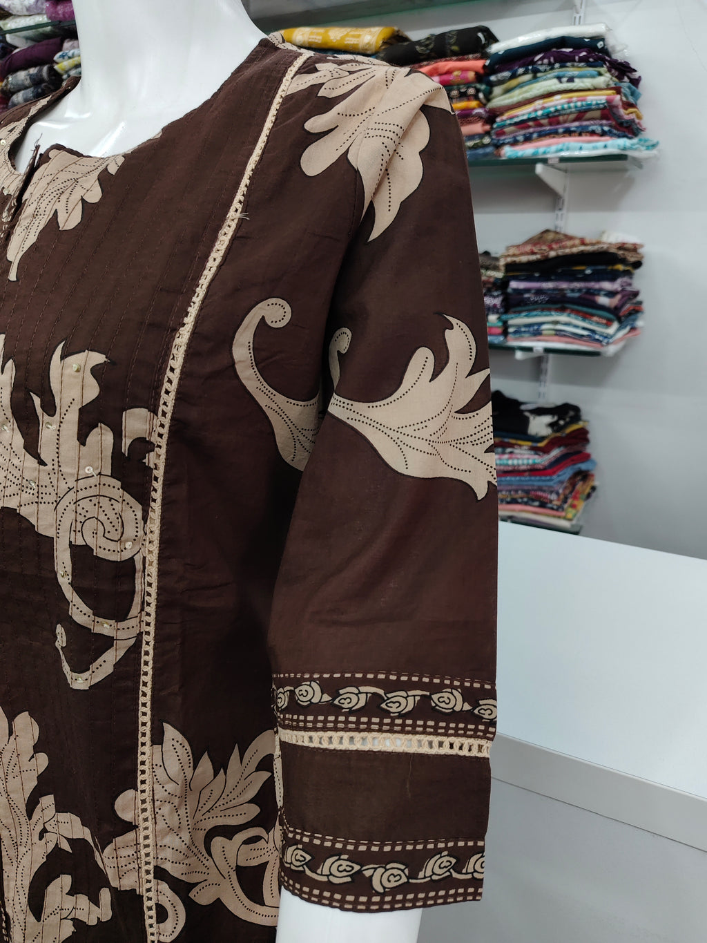 Elegant Brown Printed Kurta set with Dupatta Ethnic 3 piece set for women