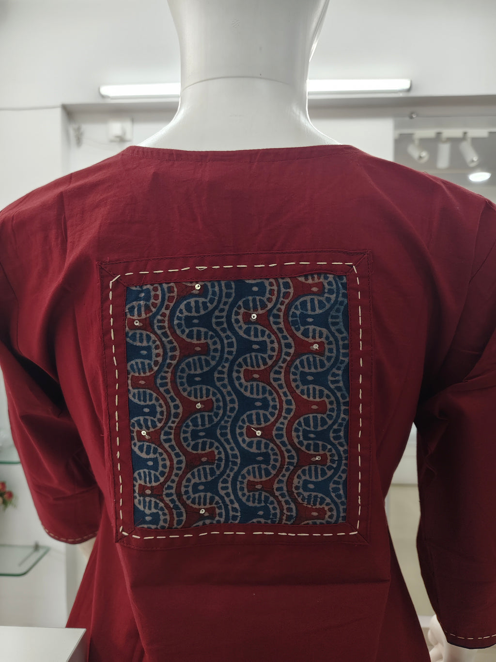 Pure Kutchi Cotton Handcrafted Short Top with Traditional Embroidery