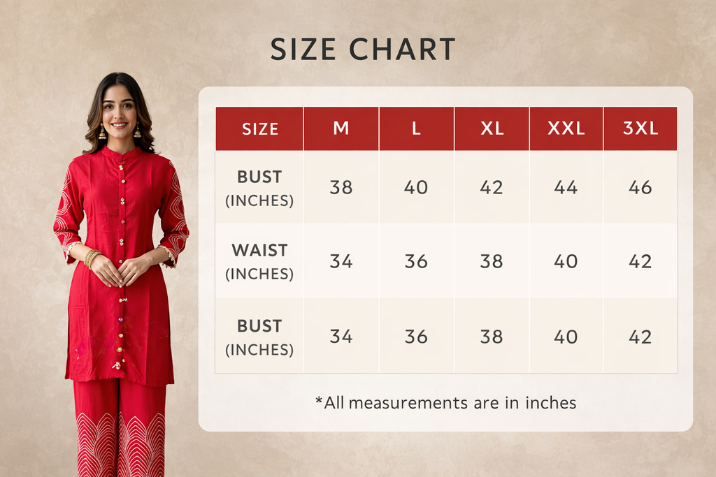 Cherry Red Gajji Silk Kurti Palazzo Set with Sleeve and pant Embroidery